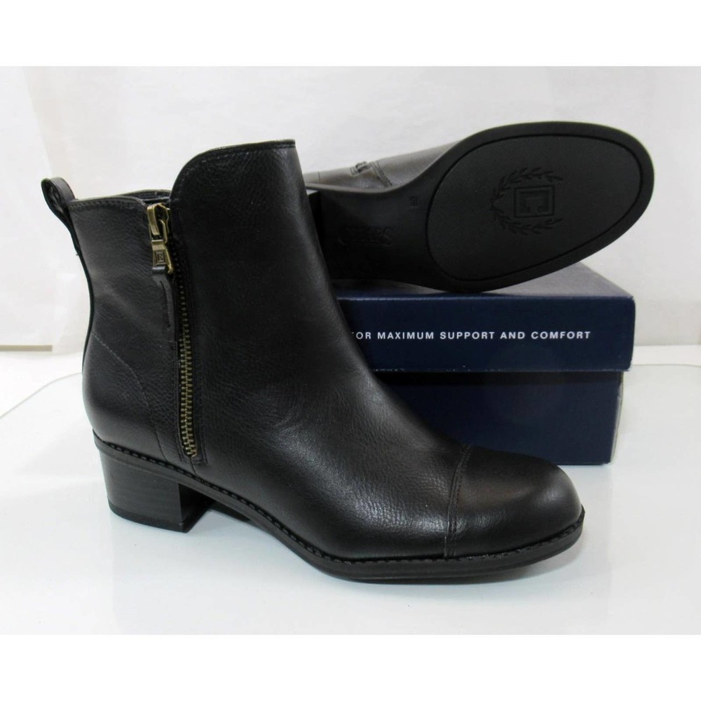 Women's Shoes Chaps PAGE Ankle Boots Booties Double Zip Round Toe Black Size 6 - Picture 6 of 6